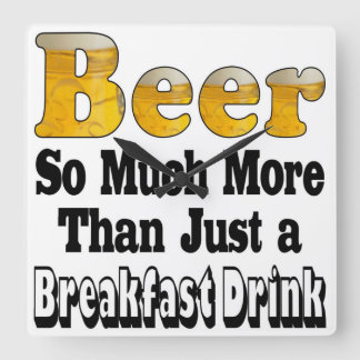 Reloj Cuadrado Cerveza del desayuno