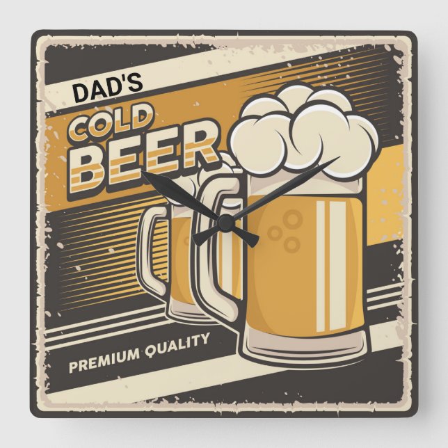 Reloj Cuadrado Cerveza fría DAD Classic (Anverso)