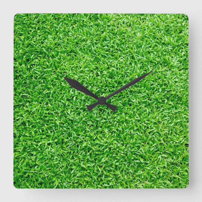 Reloj Cuadrado Césped verde (Anverso)