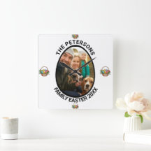 Cesta personalizada de huevos de fotos de pascua p