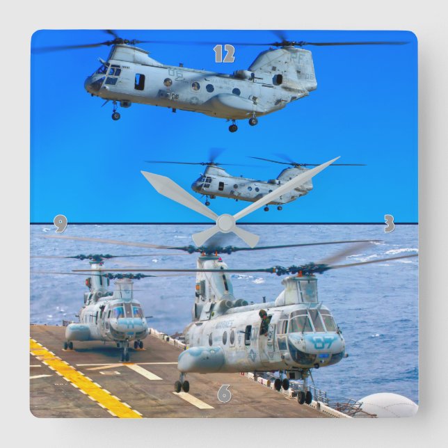RELOJ CUADRADO CH-46E SEA KNIGHT (Anverso)