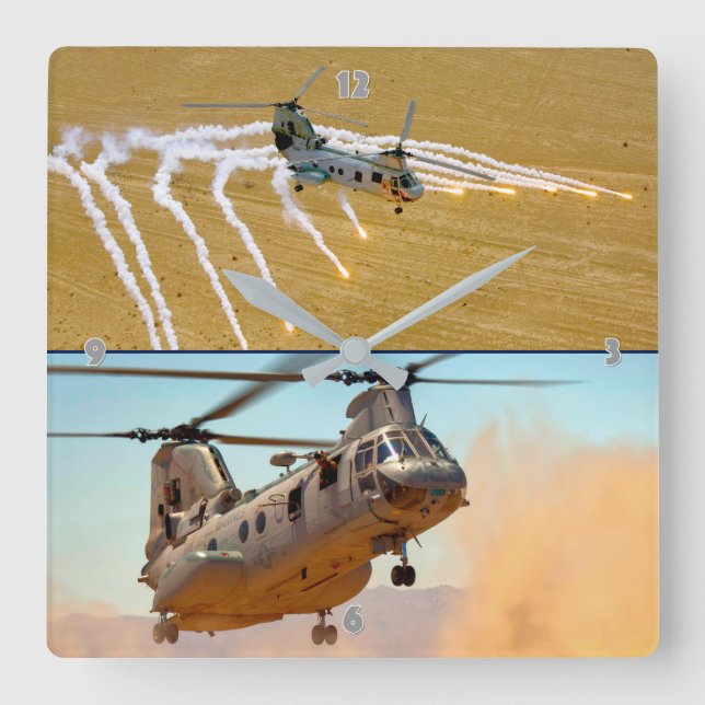RELOJ CUADRADO CH-46E SEA KNIGHT (Anverso)