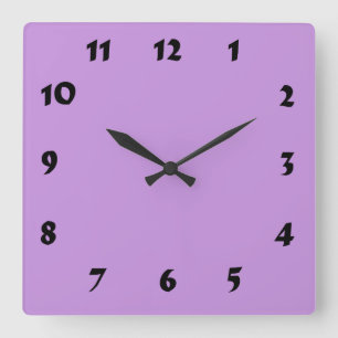 Reloj Cuadrado Changeable Numbered Pastel Lavender Clock