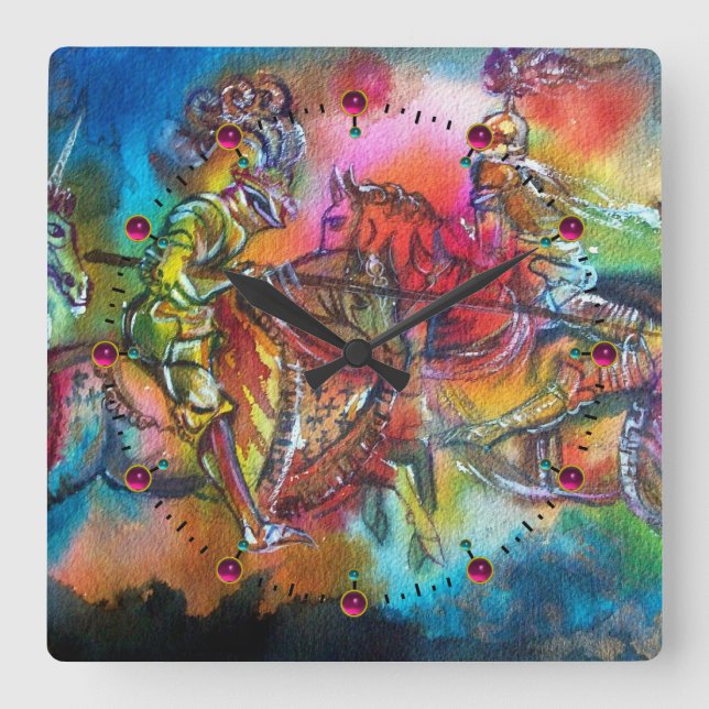 RELOJ CUADRADO CHANSON DE ROLAND COMBAT DE CABALLEROS EN (Anverso)