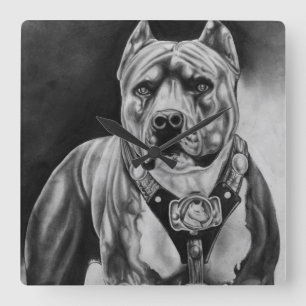 RELOJ CUADRADO CHARCOIL PITBULL WALL CLOCK