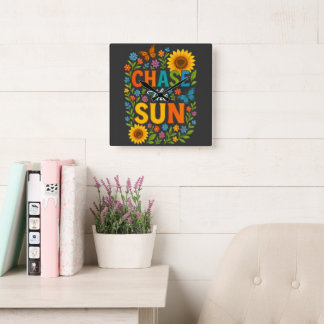 Reloj Cuadrado Chase the sun Wall Clock