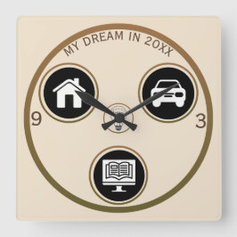 Reloj Cuadrado Chase Your Dreams Personal Wall Clock