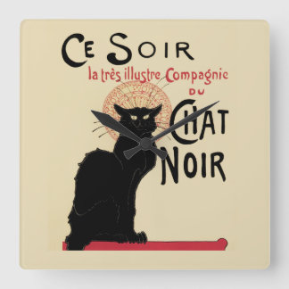 Reloj Cuadrado Chat Noir~Gato negro