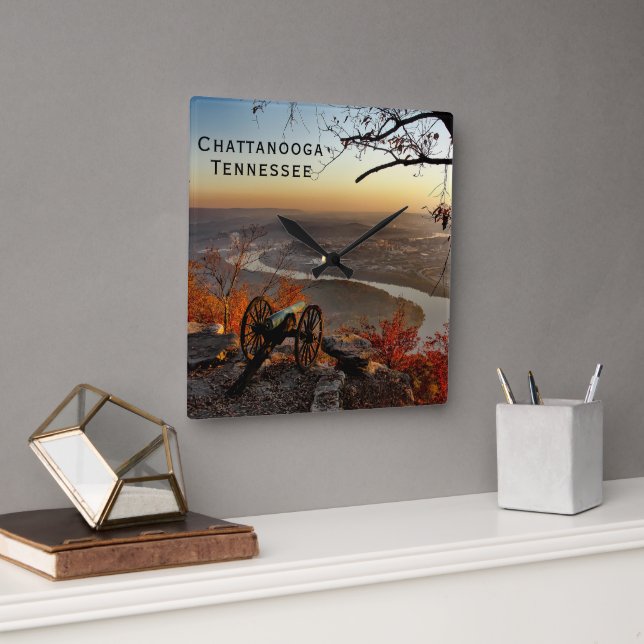 Reloj Cuadrado Chattanooga Tennessee de la Plaza de la Montaña Lo (Oficina)