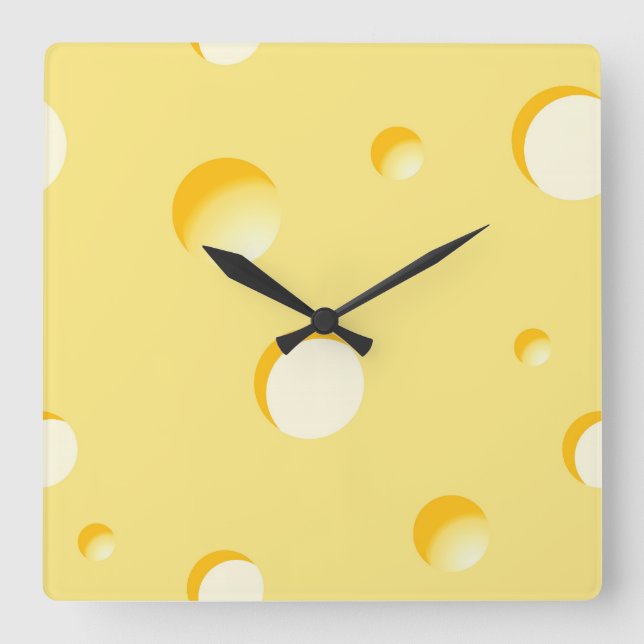 Reloj Cuadrado Cheese slice illustration (Anverso)
