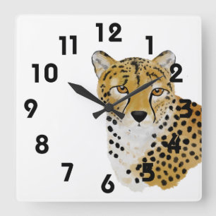 Reloj Cuadrado Cheetah Wall Clock