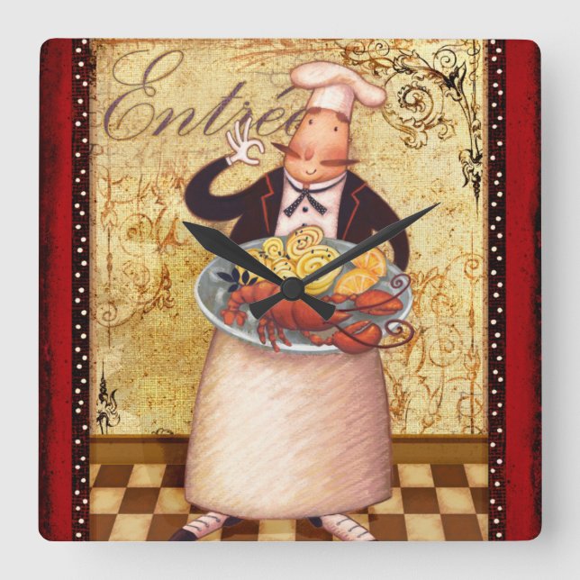 Reloj Cuadrado Chef Entrée (Anverso)