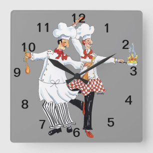 Reloj Cuadrado Chefs- wall clock