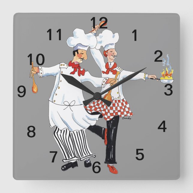 Reloj Cuadrado Chefs- wall clock (Anverso)
