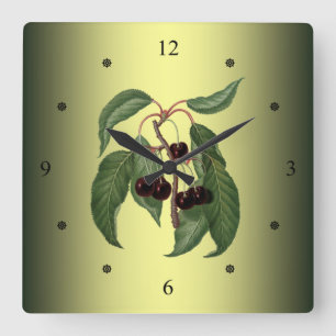Reloj Cuadrado Cherry ~ Giorgio Gallesio ~ Fruta Botánica ~