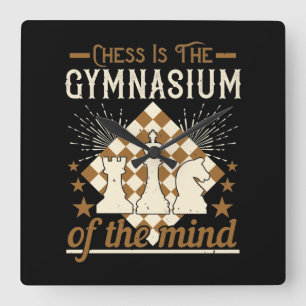 Reloj Cuadrado Chess Is The Gymnasium Of The Mind