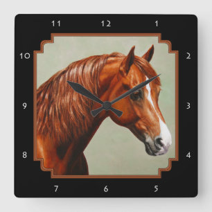 Reloj Cuadrado Chestnut Morgan Horse