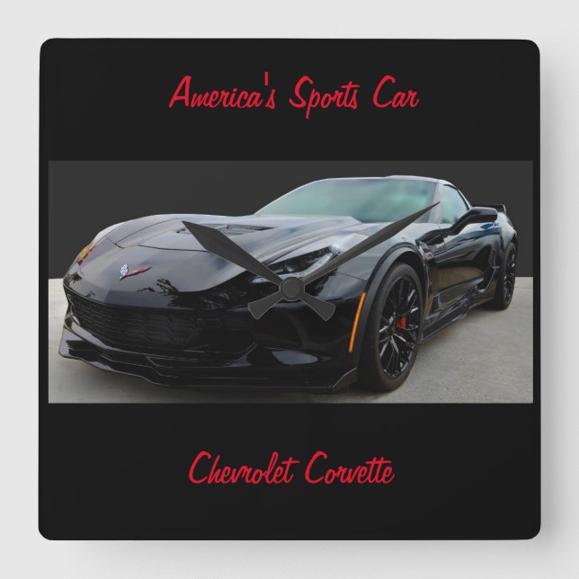 Reloj Cuadrado Chevrolet Corvette (Anverso)