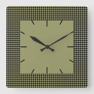 Reloj Cuadrado Chevron Checks aguacate y negro