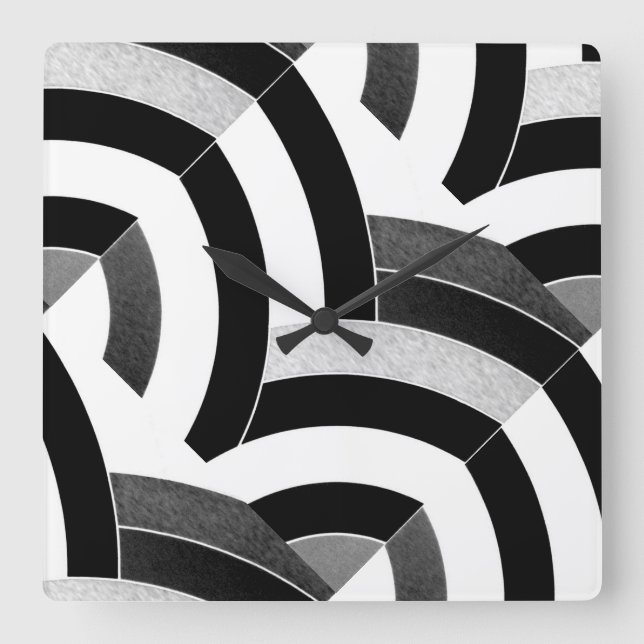 Reloj Cuadrado chevrons modernos y elegantes (Anverso)