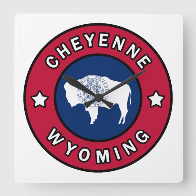 Reloj Cuadrado Cheyenne Wyoming (Anverso)