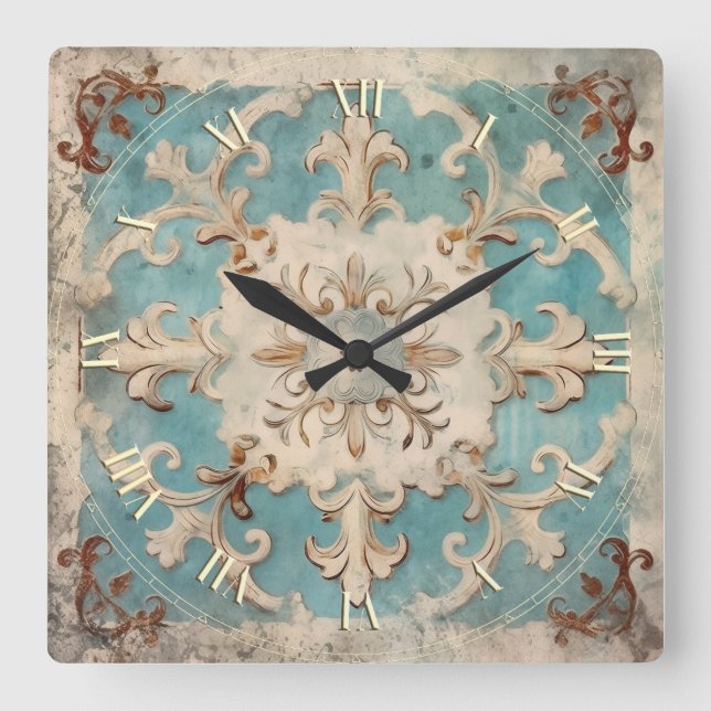 Reloj Cuadrado chic vintage shabby (Anverso)