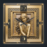 Reloj Cuadrado Chica Art Deco<br><div class="desc">Gran diseño de reloj. Te encantará como a otros. Tenga la libertad de usar este diseño para otro producto que desee o para el personalizar y agregue su texto. Sígueme por más. Gracias. Que tengas un buen día.</div>