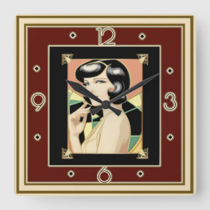 Reloj Cuadrado chica Art Deco