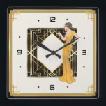 Reloj Cuadrado Chica Art Deco<br><div class="desc">Gran diseño de reloj. Te encantará como a otros. No dudes en utilizar este diseño para otros productos que te gusten o para personalizar y añadir tu texto. Sígueme para más. Gracias. Que tengas un buen día.</div>