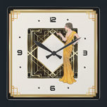 Reloj Cuadrado Chica Art Deco<br><div class="desc">Gran diseño de reloj. Te encantará como a otros. No dudes en utilizar este diseño para otros productos que te gusten o para personalizar y añadir tu texto. Sígueme para más. Gracias. Que tengas un buen día.</div>