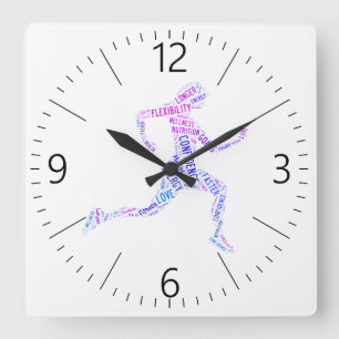 Reloj Cuadrado Chica corriendo