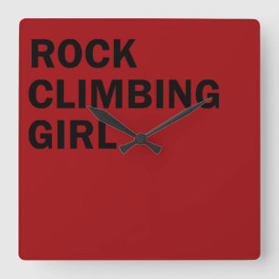 Reloj Cuadrado Chica de escalada de rocas