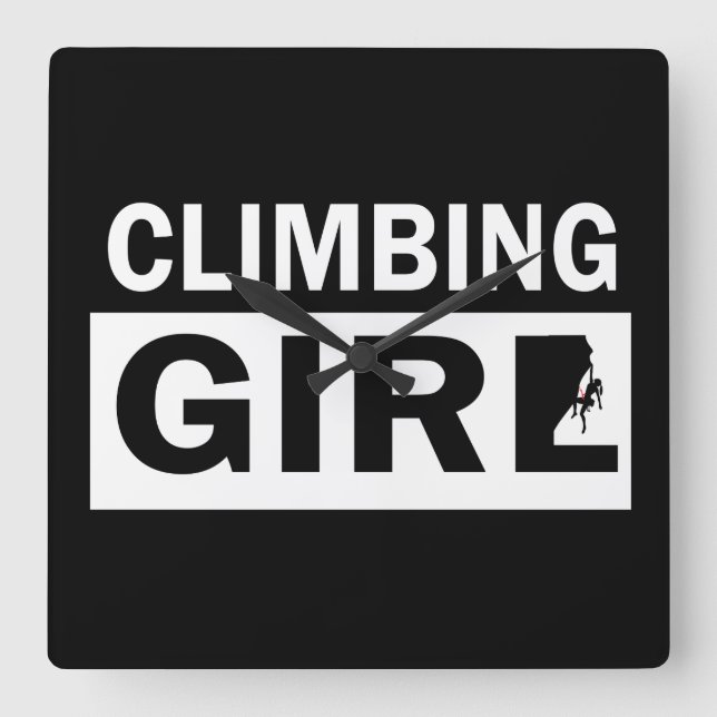 Reloj Cuadrado Chica de escalada de rocas (Anverso)