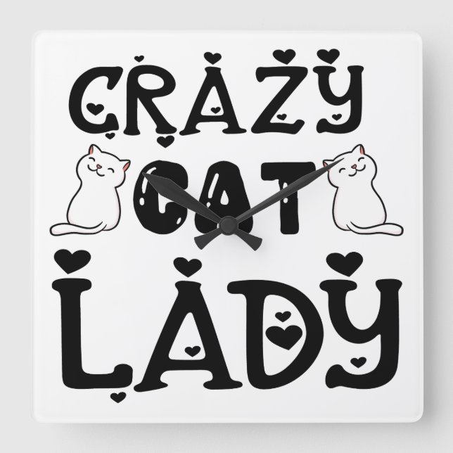 RELOJ CUADRADO CHICA DE GATO NEGRO Y BLANCO DICE: (Anverso)