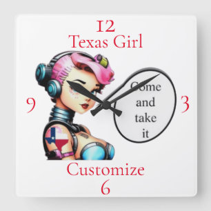 Reloj Cuadrado Chica de Texas Thunder_Cove