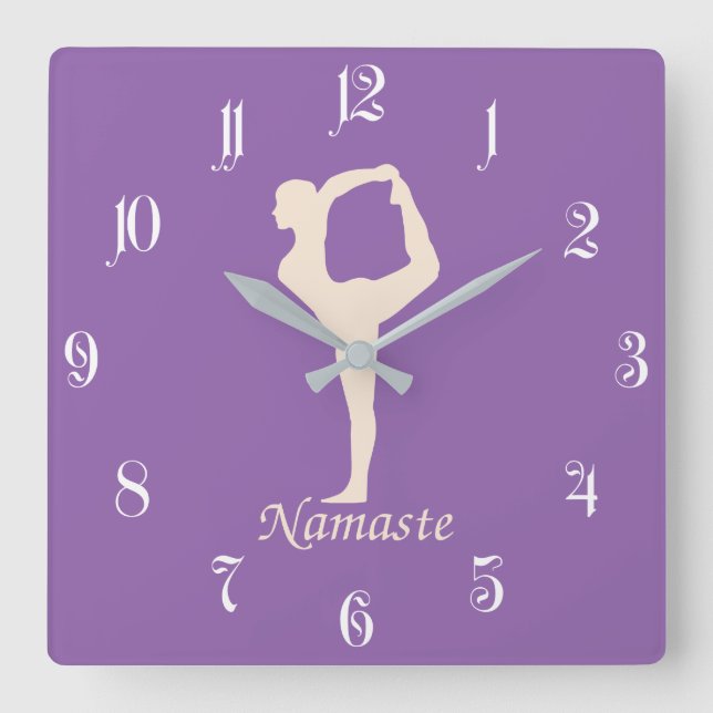 Reloj Cuadrado Chica de yoga (Anverso)