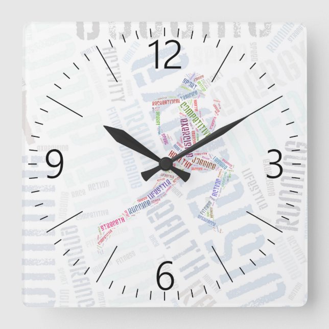 Reloj Cuadrado Chica en ejecución (Anverso)