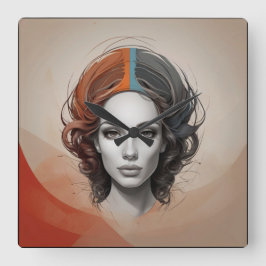 Reloj Cuadrado chica vívido fuera de adentro