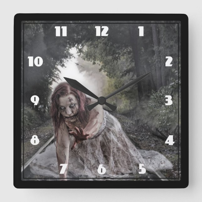 Reloj Cuadrado Chica Zombie de Guay (Anverso)