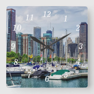 Reloj Cuadrado Chicago Harbour Wall Clock