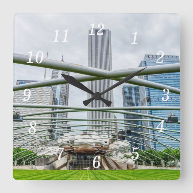 Reloj Cuadrado Chicago Pritzker Pavilion Wall Clock (Anverso)