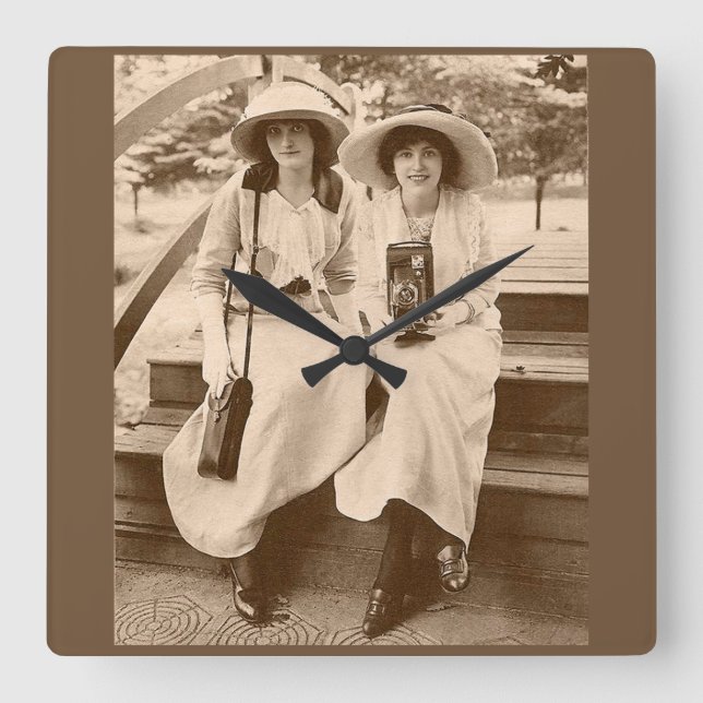 Reloj Cuadrado chicas de cámara de aproximadamente 1910 (Anverso)