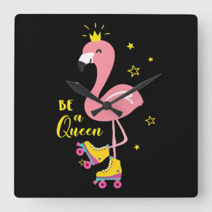 Reloj Cuadrado Chicas de Patinaje Infantil Be A Queen Pink