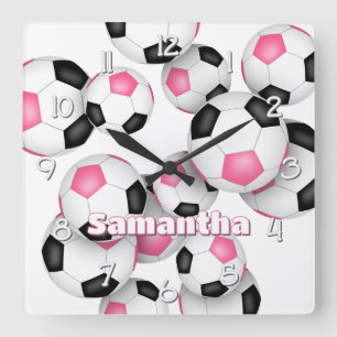 Reloj Cuadrado chicas decoración de la sala de deportes de fútbol