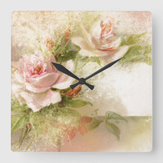 Reloj Cuadrado Chicas femeninos del estampado de flores color de