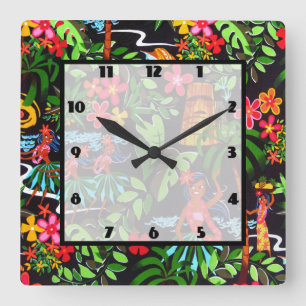 Reloj Cuadrado Chicas hawaianos
