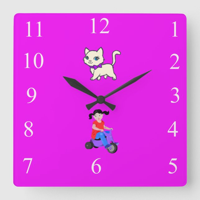 Reloj Cuadrado Chicas Nursery (Anverso)