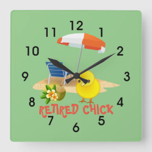 Reloj Cuadrado Chick retirado: escena de playa,