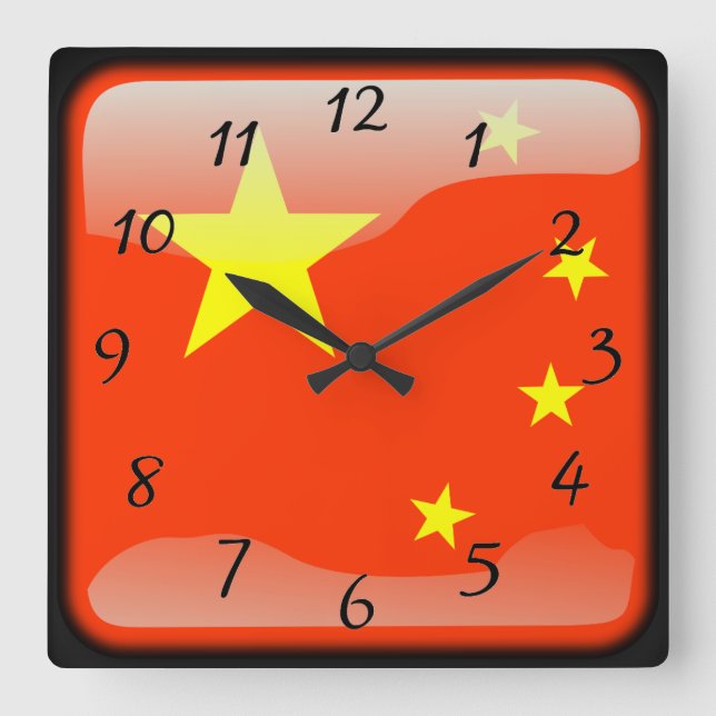 Reloj Cuadrado Chinese polished (Anverso)