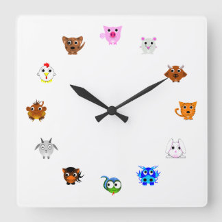 Reloj Cuadrado Chinese Zodiac Animals